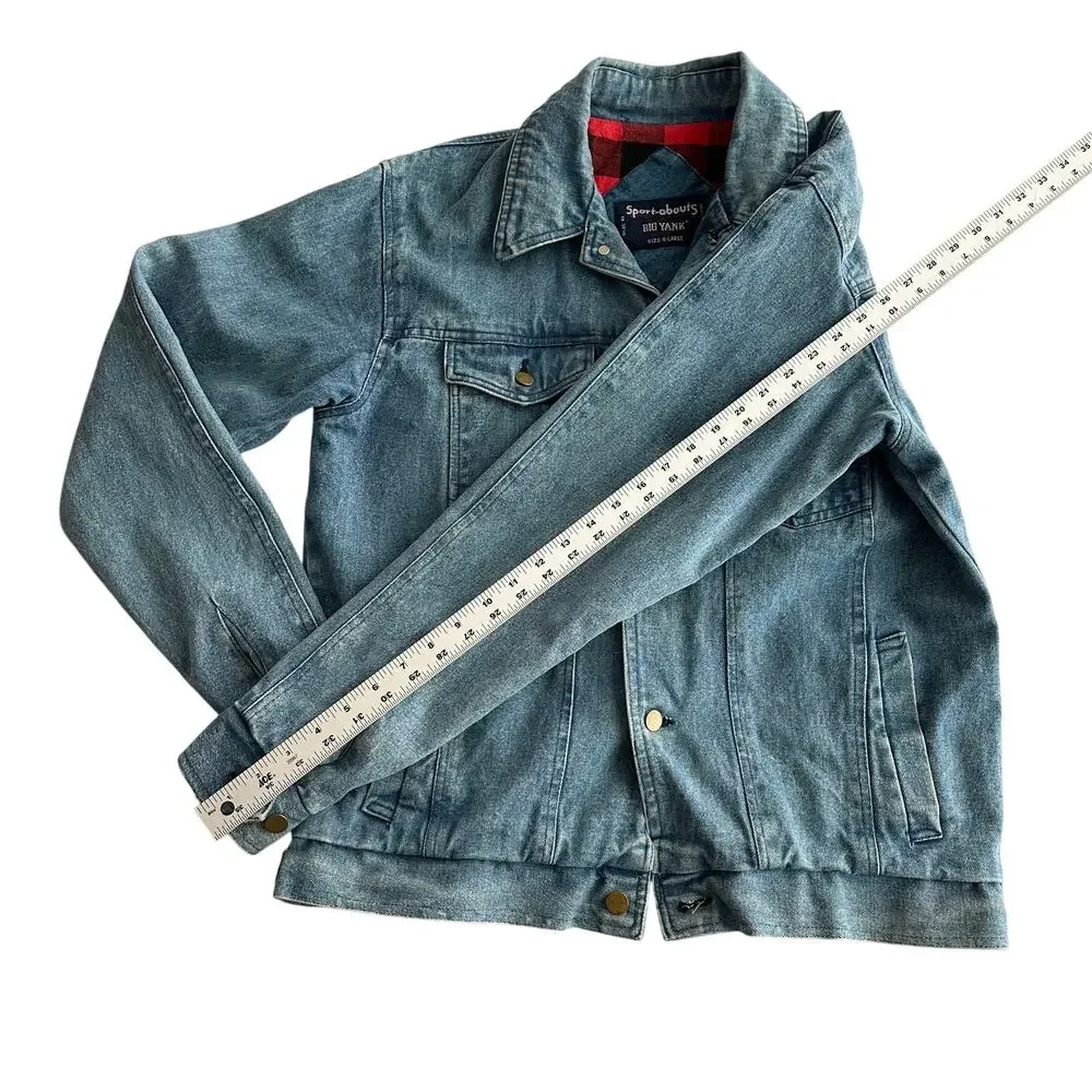 Big Yank Sportabouts VTG 80s Buffalo‎ Plaid Flannel Lined Trucker Jean Jacket XL